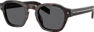 Prada 0pr A16s Tortoiseshell Geometric Sunglasses with Thick Temples