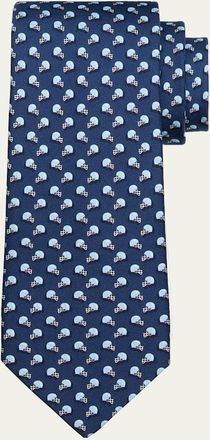 Ferragamo Mens Helmet-Print Silk Tie