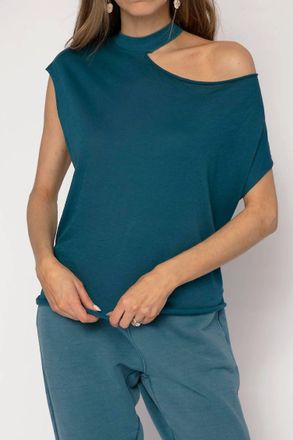 Rta Axel Cotton Cashmere Top In Aqua Blue