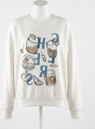 Z Supply Cheers Sunday Sweatshirt In White