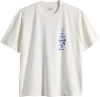 AllSaints Ignis Graphic Organic Cotton T-Shirt in Chalk White at Nordstrom, Size Xx-Large