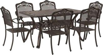 vidaXL Garden Dining Set 7 pcs Bronze Aluminium vidaXL
