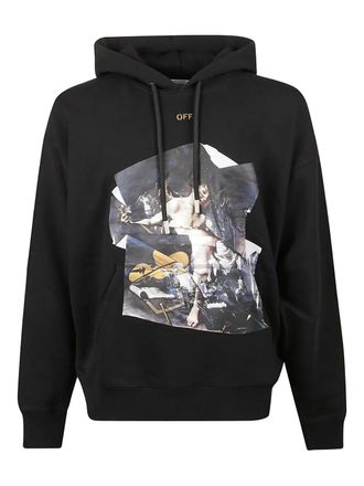 Off-white graphic-print hoodie - men - Cotton - L - Black