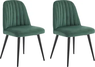 Vente-Unique Vente-unique - Lotto Di 2 Sedie In Velluto E Metallo Nero Verde - Eleana