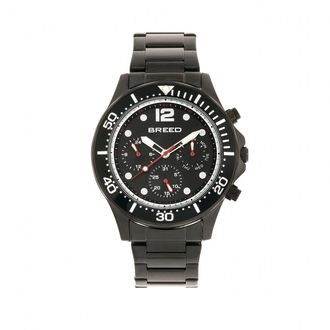 Breed Pegasus Bracelet Watch with Day and Date, Black