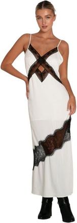 Belle & Bloom Heavenly Bodies Lace Slip Dress in White/black at Nordstrom, Size X-Small Au