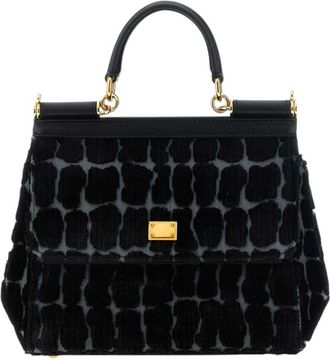 Dolce & Gabbana Black Sicily Small Satchel
