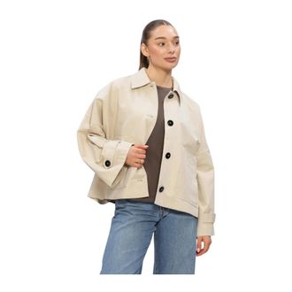 MY ESSENTIAL WARDROBE Lyonmw OS Short Jacket - Dames - Jassen - Beige - Maat: Xl/2Xl Katoen