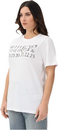 Maison Margiela T-shirt met korte mouwen - Dames - T-shirts - Wit - XS - Katoen - Tops