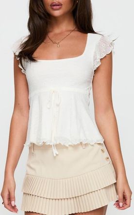 Princess Polly Auroraah Frill Top in White at Nordstrom, Size 12