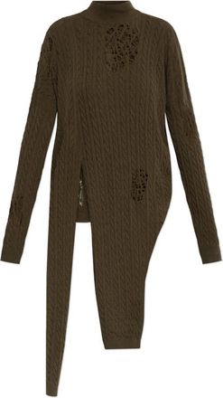 Blumarine Trui met een verweerd effect - Dames - Coltruien - Groen - S - Wol - Truien & Vesten