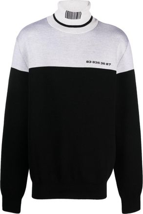 VTMNTS Numbered roll-neck jumper - men - Merino - M - Black