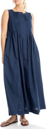 Max Studio Sleeveless Button Front Maxi Dress in Navy at Nordstrom Rack, Size X-Small
