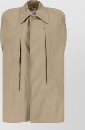 Maison Margiela sleeveless coat front pleats side pockets