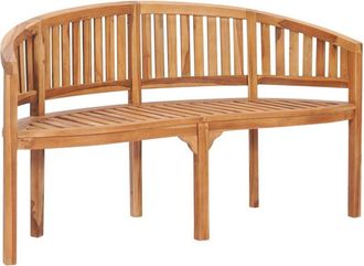 vidaXL Banana Bench 151 cm Solid Teak Wood vidaXL