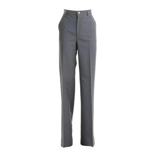 Gucci Straight Trousers, female, Gray, S, Technical Panama Trousers