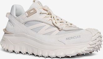 Moncler Niedrige Sneakers aus kariertem Stoff und Wildleder Trailgrip
