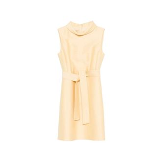 Curiel High-neck Belted Mini Dress - female - CURIEL - Short Dresses - Yellow - XS - Dresses