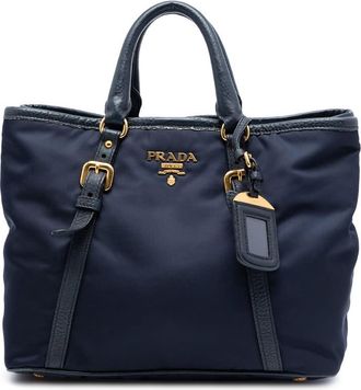 Prada Pre-owned Prada Vitello Daino Trimmed Tessuto Satchel Ladies BTX4E2W7U11DLM9Y