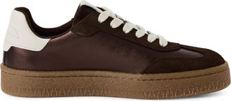 Tamaris Tamaris Dames Bruin Wit Suède Mode Veterschoenen