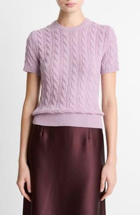 Vince Cable Short Sleeve Sweater in Amethyst at Nordstrom Rack, Size Xx-Small