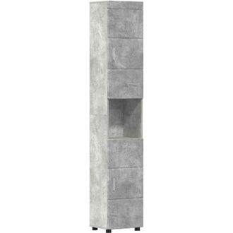 vidaXL Juego de Muebles de Baño TULUM Gris Concreto 37 x 31,5 x 203 cm vidaXL