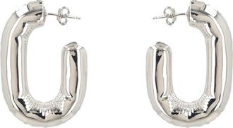 Paco Rabanne Chunky Square Polished Metallic Hoop Earrings