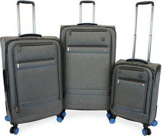 Original Penguin Havenport XL 3-Piece Softside Luggage Set in Grey Crosshatch/Blue at Nordstrom Rack