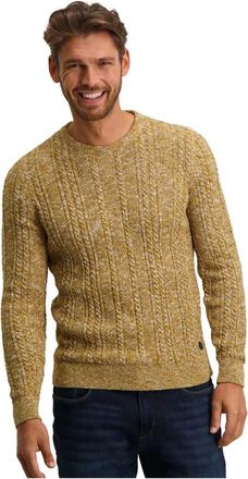 State of Art Truien & Vesten, Heren, Geel, XL, Katoen, Gele Ronde Hals Trui