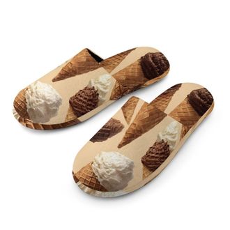 Generic Ice Cream Wafers Cone Mens House Slippers Slip Indoor Slipper On Shoes Warm Outdoor