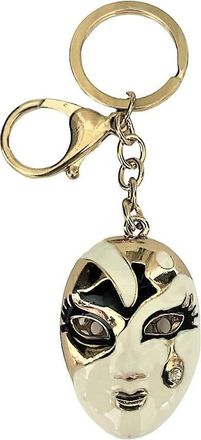 Generic Gold Tone Enamel Tear Drop Face Crystal Keyring Handbag Bag Charm Gift Keychain Accessories for Women Girls Ladies