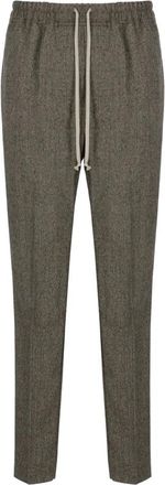 Rick Owens Broek met trekkoord en slim fit - Heren - Straight fit broeken - Bruin - M - Wol - Broeken
