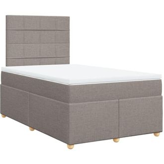 vidaXL Cama Box Spring Con Colch&oacute;n Tela Gris Taupe 120x200 Cm Vidaxl