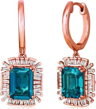 Le Vian Deep Sea Blue Topaz 14K Rose Gold 3.29 Ct. Tw. Diamond & London Blue Topaz Earrings