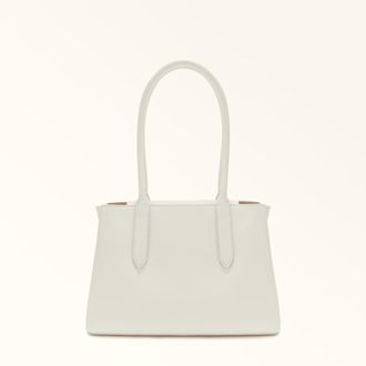 Furla Meridiana Borsa Shopping M Panna Bianco Pelle Di Vitello Doppia Napoli Donna