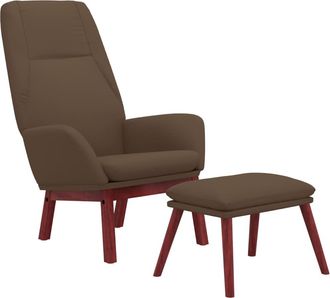 vidaXL Sill&oacute;n De Relax Con Taburete De Tela Gris Taup&eacute; Vidaxl