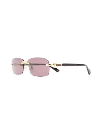 Gucci GG1221S Rimless Rectangle Sunglasses - Gold