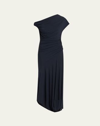 A.L.C. Halle Ruched Asymmetric Jersey Dress