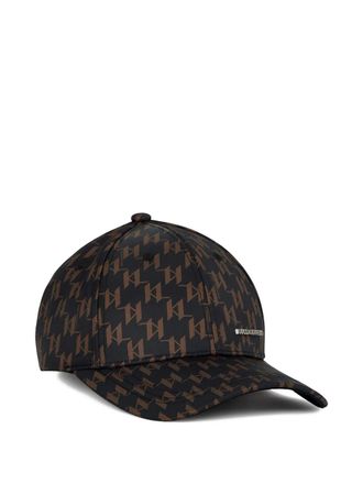 Karl Lagerfeld monogram-print cap - men - Nylon - One Size - Black