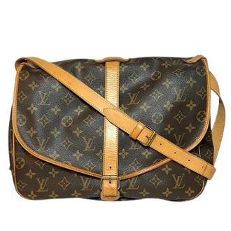 Louis Vuitton Pre-owned Cross Body Bags, male, Brown, Size: ONE SIZE Pre-owned Saumur Monogram Shoulder Bag