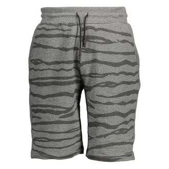 Cavalli Mens Tiger Stripe Casual Shorts - Grey Cotton - Size X-Large
