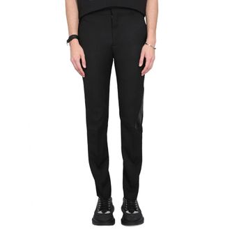 Alexander McQueen Cigarette Trs - Heren - Nette broeken - Zwart - L - Wol - Broeken