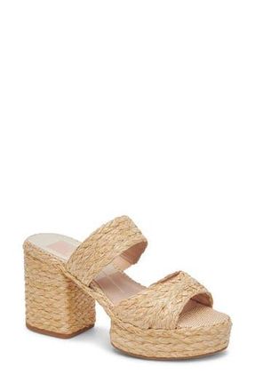 Dolce Vita Latoya Raffia Platform Sandal in Lt Natural Raffia at Nordstrom Rack, Size 10