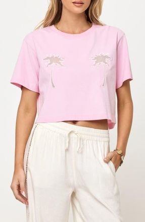 L*Space Core Cover-Up T-Shirt in Rosewater/Natural at Nordstrom, Size X-Large