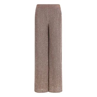 Missoni Geklede broek van lam&eacute;-viscose met pailletten - Dames - Broeken - Roze - Maat: S Viscose