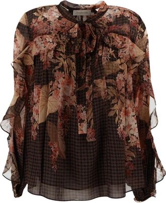 Zimmermann Bloes met bloemenprint - Dames - Blouses - Veelkleurig - M - Overhemden