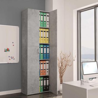 vidaXL Armadio Da Ufficio Grigio Cemento 60x32x190cm Legno Multistrato Vidaxl