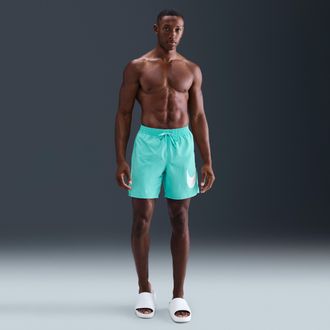 Nike Mens Swim Breaker 7 Fully Lined Volley Shorts in Pink | NESSF508-656