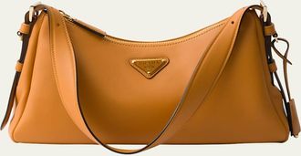 Prada Medium Aimee Zip Leather Shoulder Bag