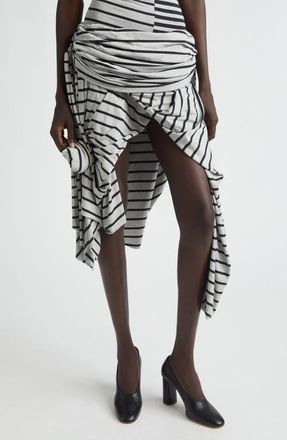 Vaquera Stripe Jersey Asymmetric Skirt in Black Grey at Nordstrom, Size X-Large